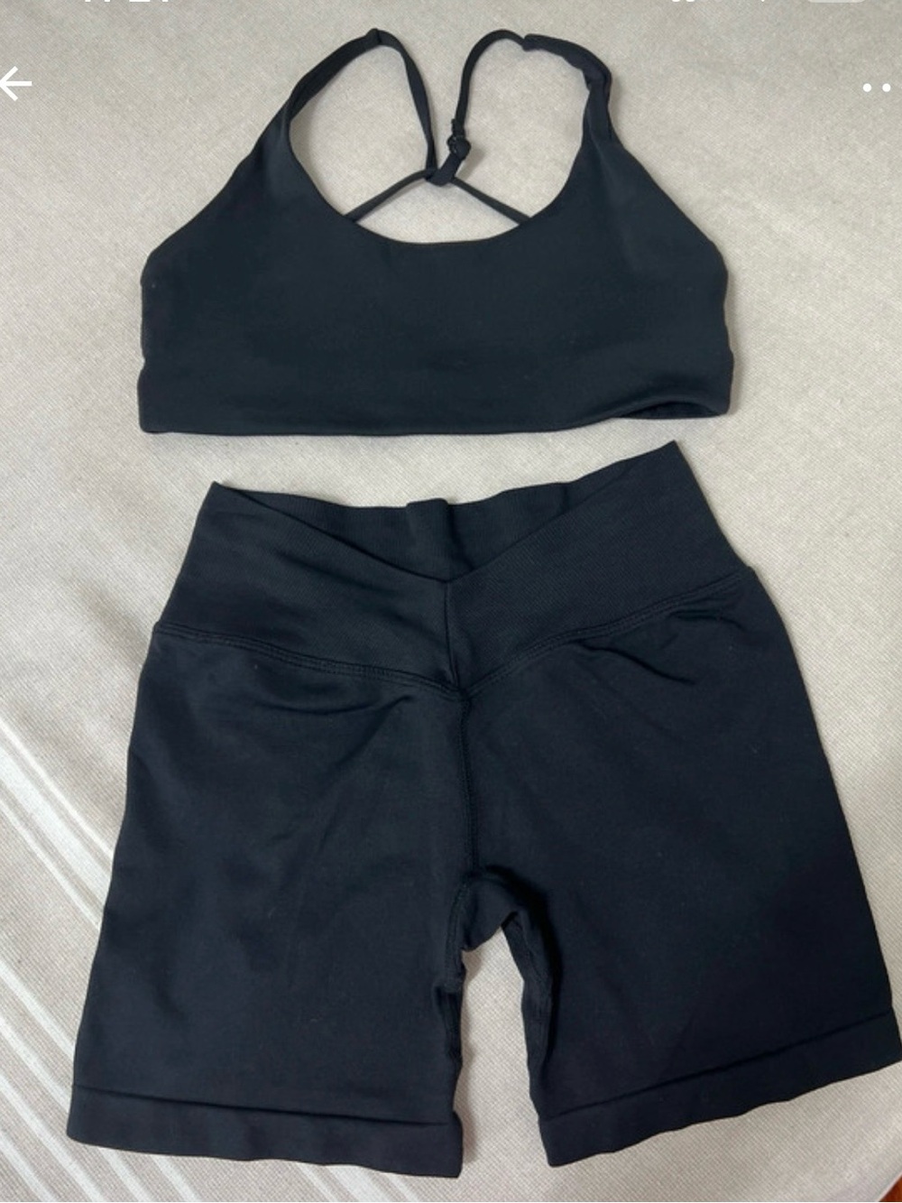 YoungLA Black High-Waist Bike Shorts with Matching Black Sports Bra